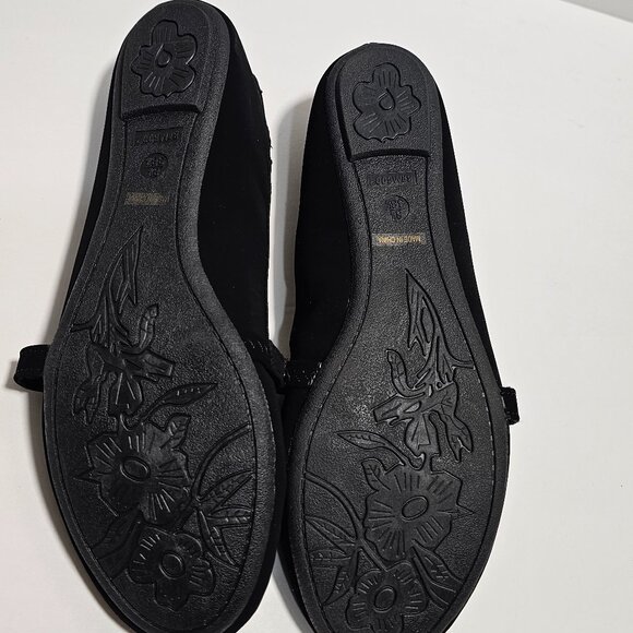 New Bamboo Chantel Black Nubuck Flats 8.5 - Picture 7 of 8